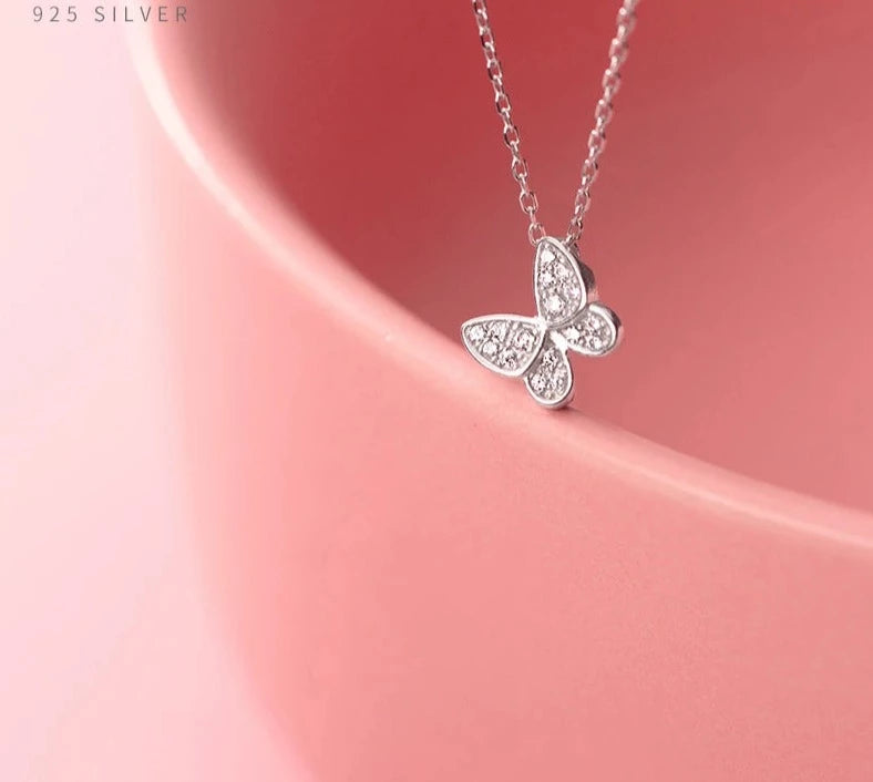 Butterfly 925 Sterling Silver necklace  for Women