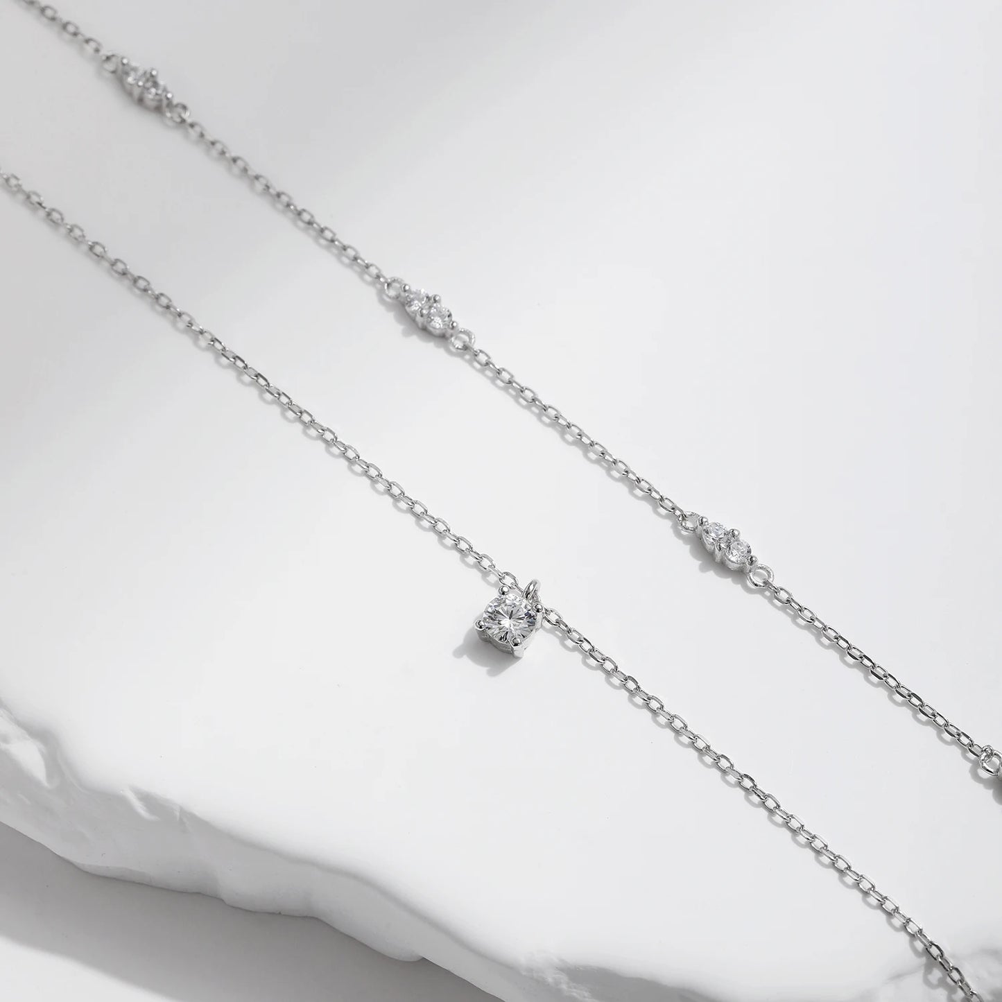 MQ Eternal Brilliance: D Color Moissanite Necklace for Women - 925 Silver