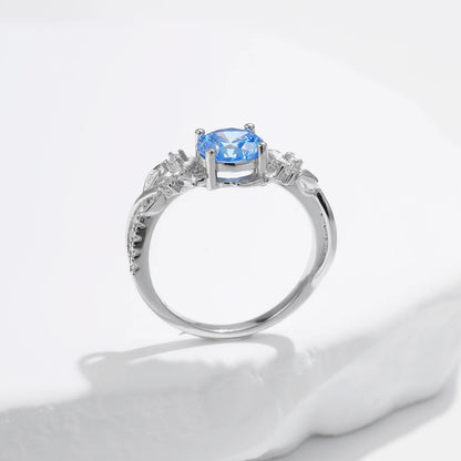 Stunning Ocean Blue 925 Silver Ring for Women - Fine Jewelry