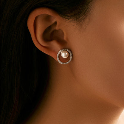 MQ 925 Silver Stud Earrings Luxury Hollow Fine Jewelry For Women