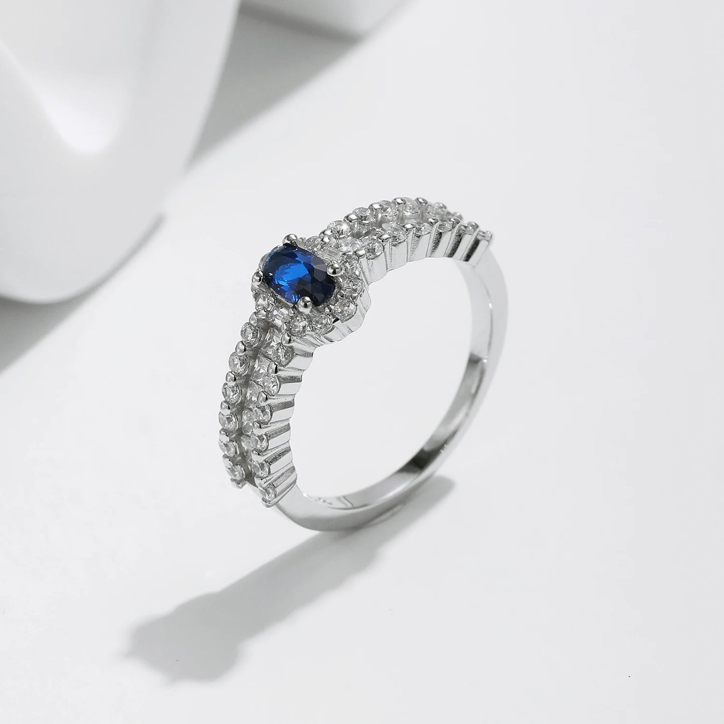 Stunning Royal Blue Ring: 925 Silver for Women - MQ