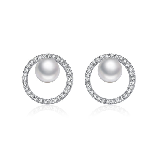 MQ 925 Silver Stud Earrings Luxury Hollow Fine Jewelry For Women