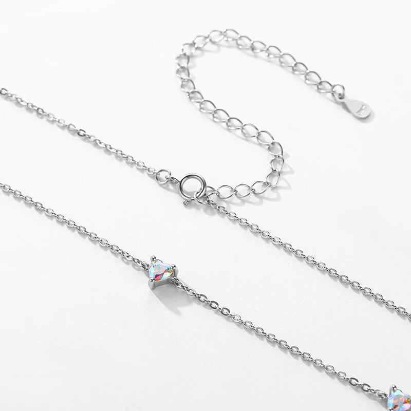 MQ Heart Shaped 925 Sterling Silver Jewelry Set for Women - Ring, Earrings, Necklace