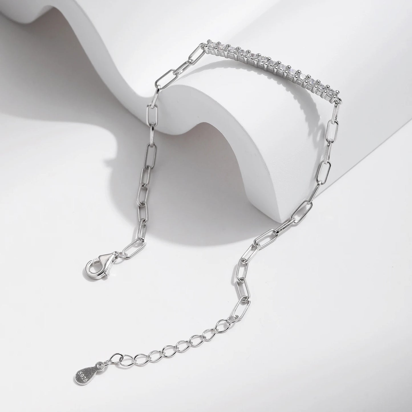 Experience Eternal Brilliance with MQ D Moissanite Bracelet - 925 Silver