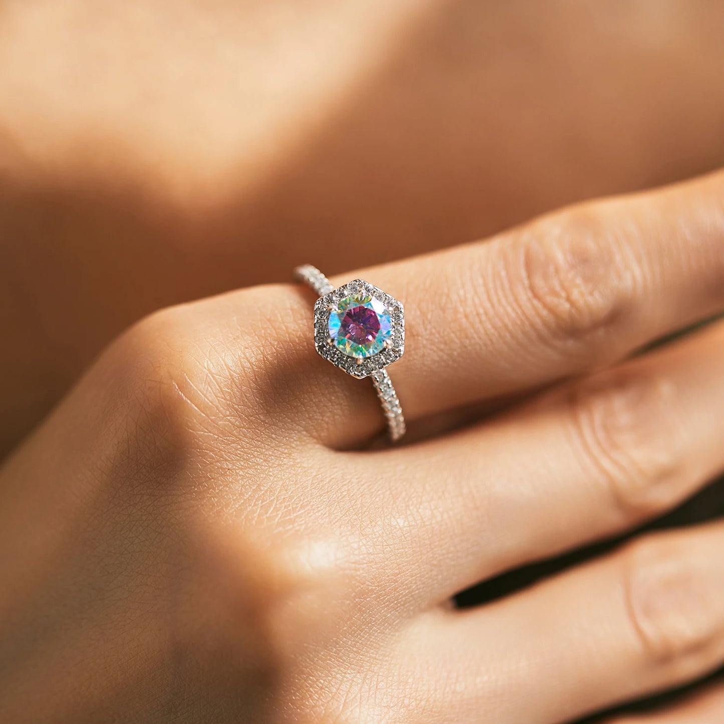 Stunning MQ 925 Silver Colorful Round Ring - Perfect for Women