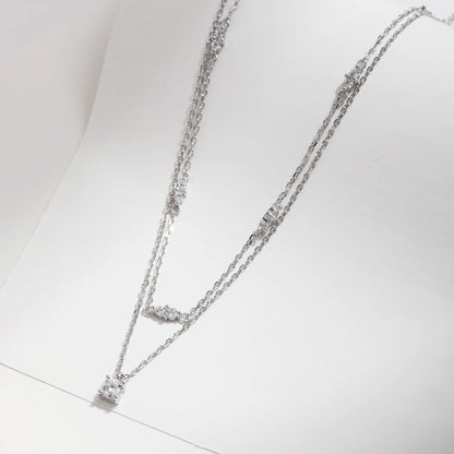 MQ Eternal Brilliance: D Color Moissanite Necklace for Women - 925 Silver