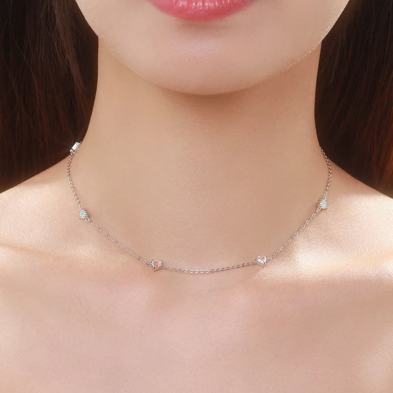 MQ Heart Shaped 925 Sterling Silver Jewelry Set for Women - Ring, Earrings, Necklace