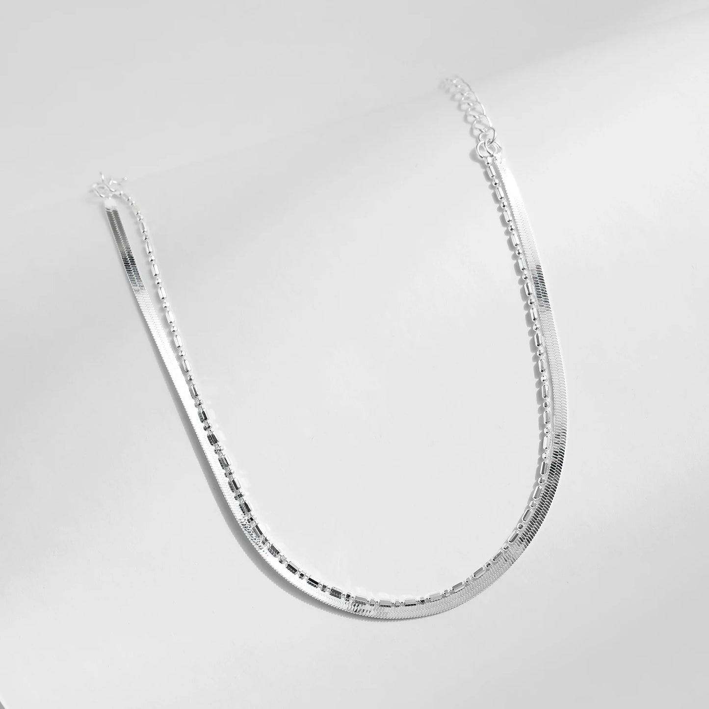 Stylish Double Layer Sterling Silver Bracelets for Women - MQ