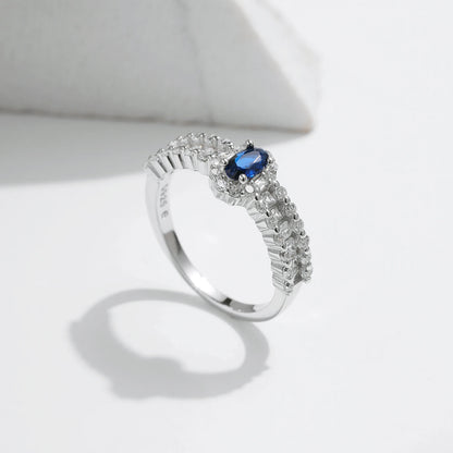 Stunning Royal Blue Ring: 925 Silver for Women - MQ