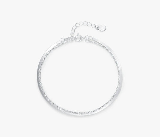 Stylish Double Layer Sterling Silver Bracelets for Women - MQ