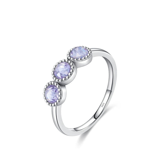 MQ Stunning Purple Rose 925 Sterling Silver Ring for Women