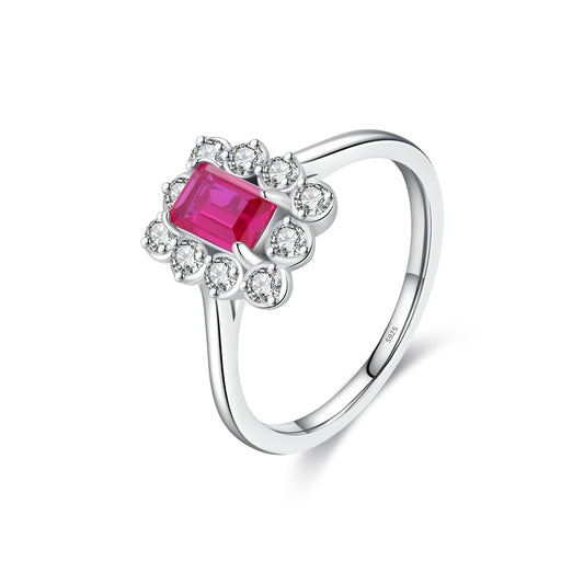 Stunning Pink Zirconia Ring: Scarlett 925 Sterling Silver for Women