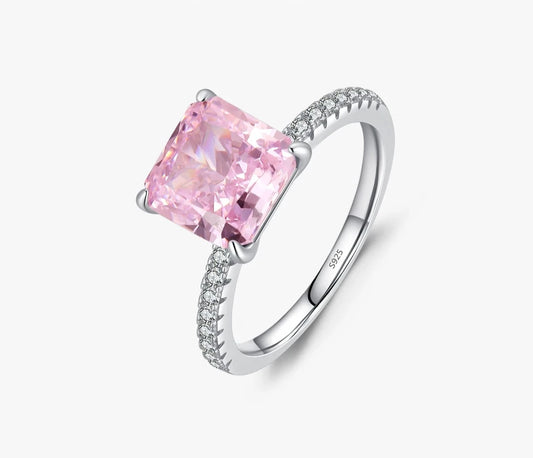 Morgan 925 Sterling Silver Pink Crushed Ice Cut for Women - Perfect for Any Occasion!