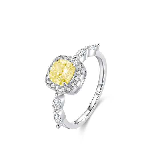 MQ Pink & Yellow Ice Zirconia Ring - 925 Sterling Silver | Women's Jewelry