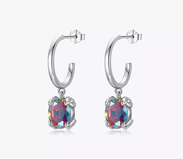 Stunning Red 925 Silver Earrings for Women - MQ Collection