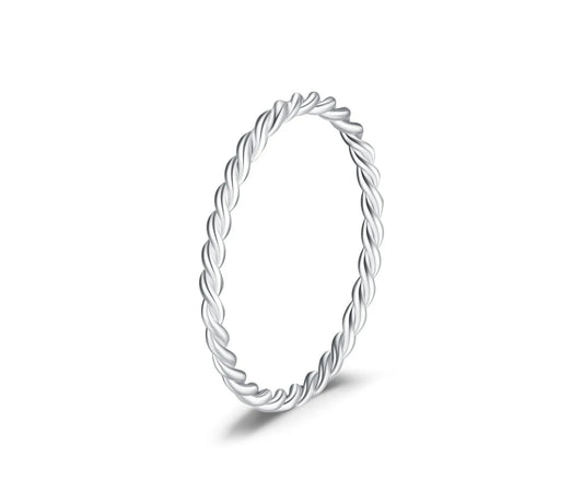 Stylish S925 Silver thin Women's Finger Ring - MQ