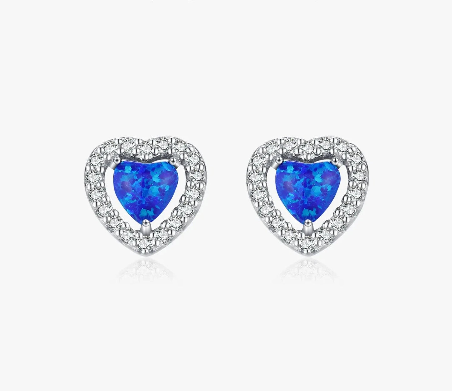 Sparkling Hearts Silver Earrings - MQ S925 | Women's Jewelry