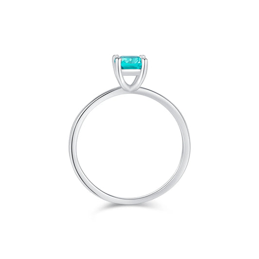 925 Sterling Silver Ring - MQ Blue Square for Women