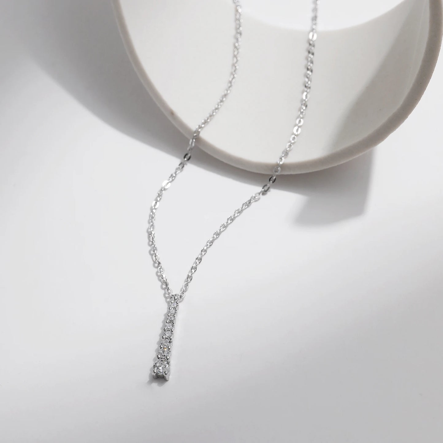 Experience Eternal Brilliance with MQ D Moissanite Necklace - 925 Silver