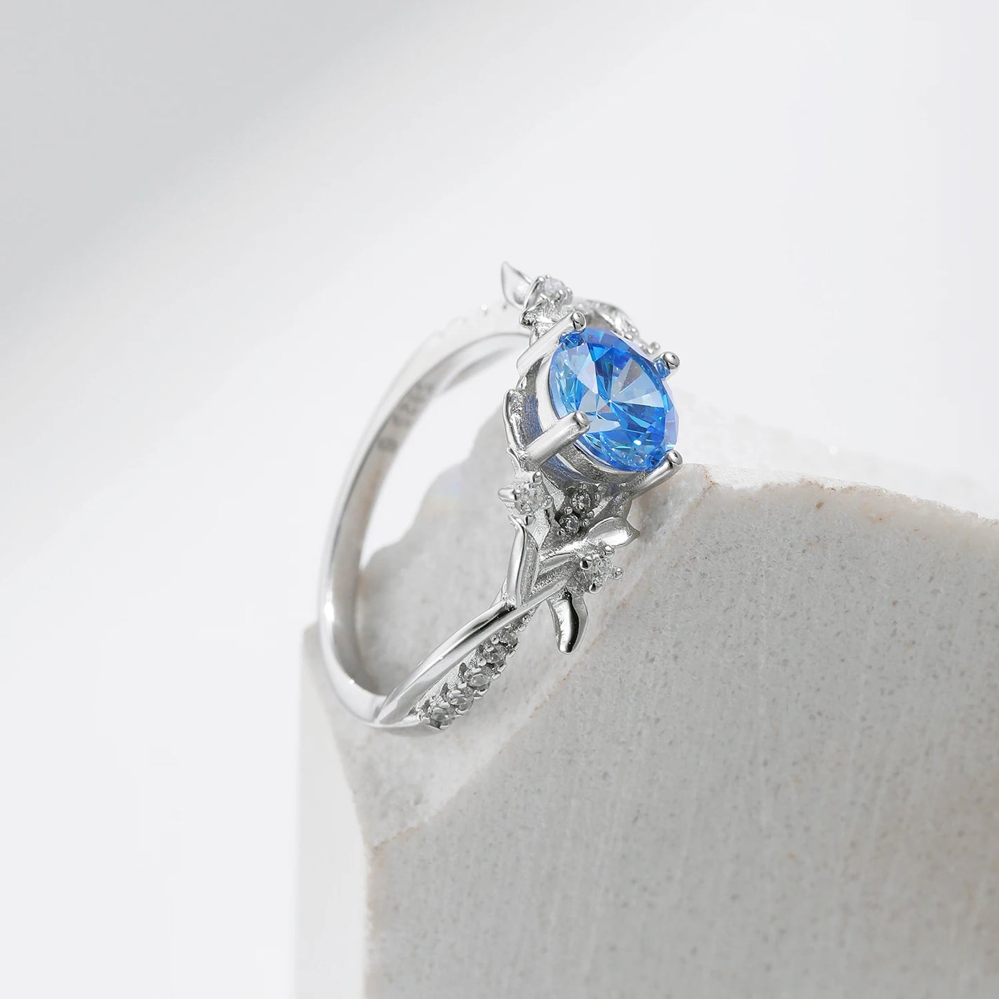 Stunning Ocean Blue 925 Silver Ring for Women - Fine Jewelry