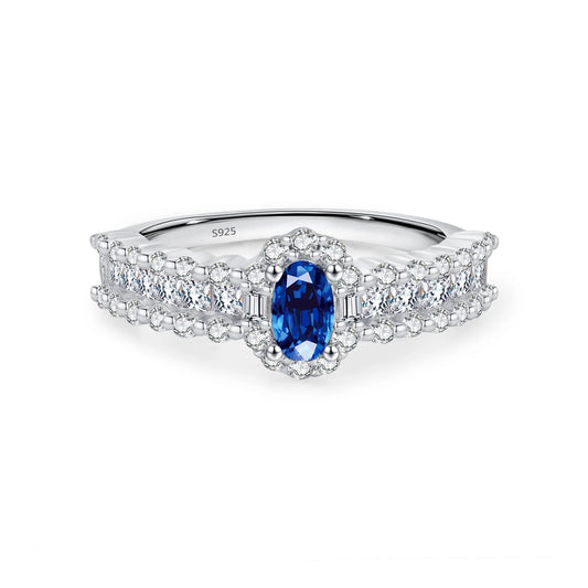 Stunning Royal Blue Ring: 925 Silver for Women - MQ