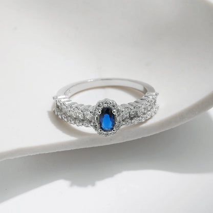 Stunning Royal Blue Ring: 925 Silver for Women - MQ