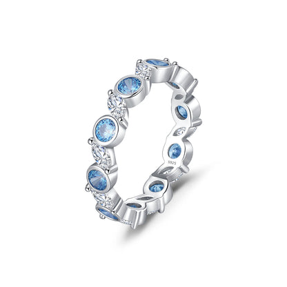 MQ Sparkle in Style with our Ocean Blue Silver Ring - Perfect for Women!