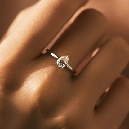 MQ 925 Silver Moissanite Ring - Lab Diamond