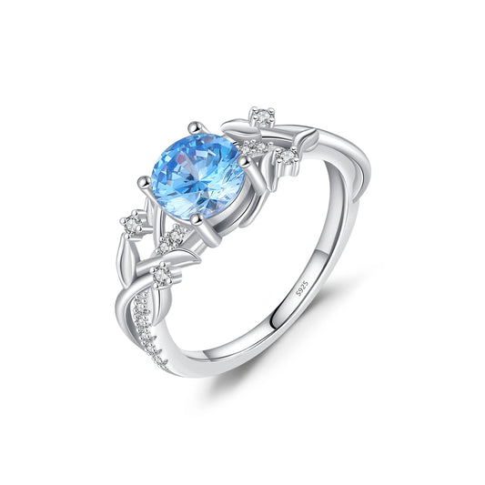 Stunning Ocean Blue 925 Silver Ring for Women - Fine Jewelry