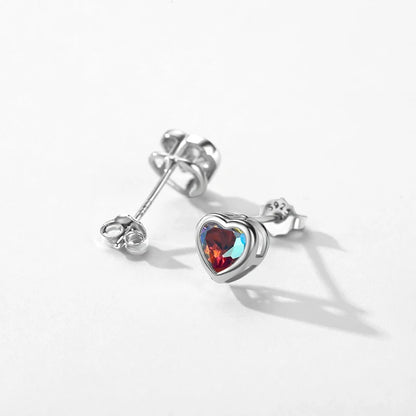 MQ Heart Shaped 925 Sterling Silver Jewelry Set for Women - Ring, Earrings, Necklace