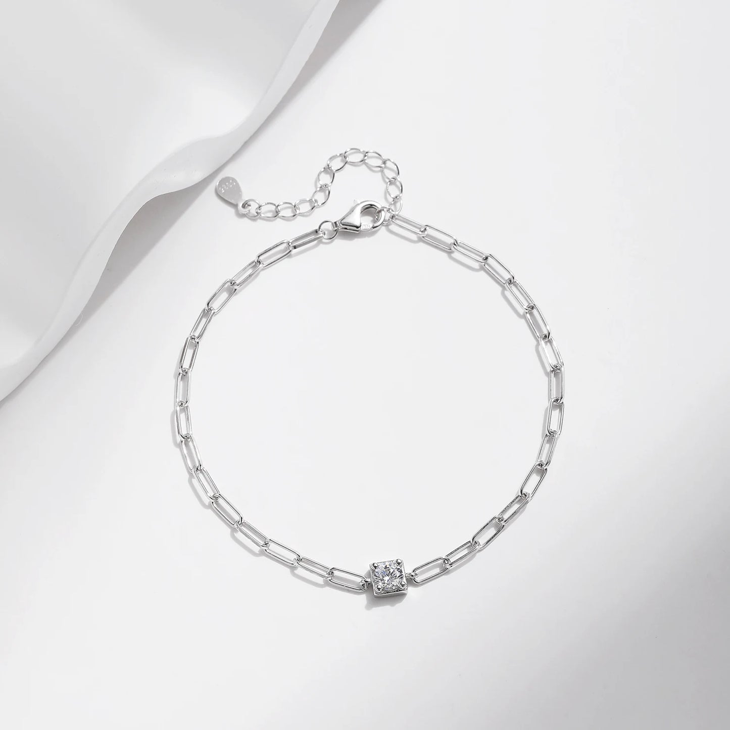 MQ Sparkling Moissanite Bracelet - 925 Silver for Women