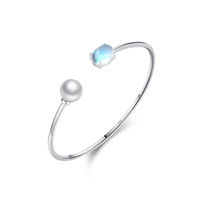 MQ 925 Sterling Silver Pearl Bracelets Adjustable Bracelets For Women